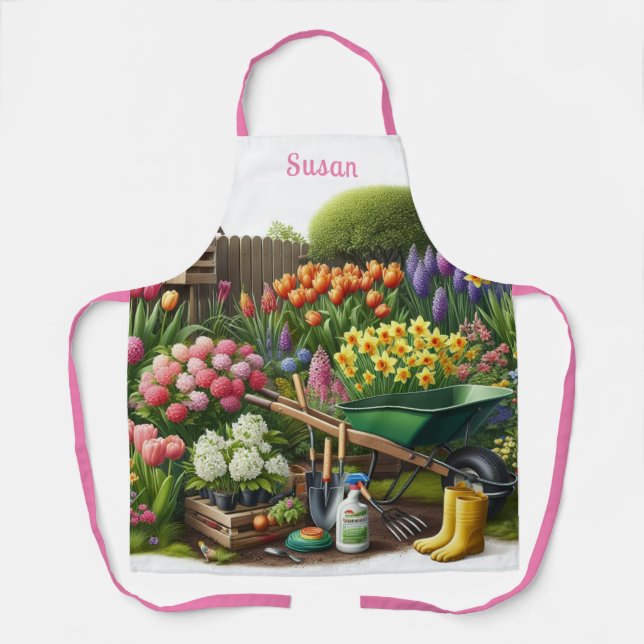Flower Garden / Gardener Personalised  Apron (Front)