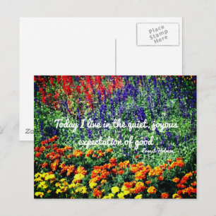Flower Garden Goodness Inspirational Quote  Postcard