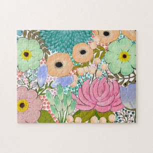 Flower Garden Gouache Painting 252 piece Jigsaw Puzzle