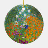 Flower Garden | Gustav Klimt Ceramic Tree Decoration (Back)