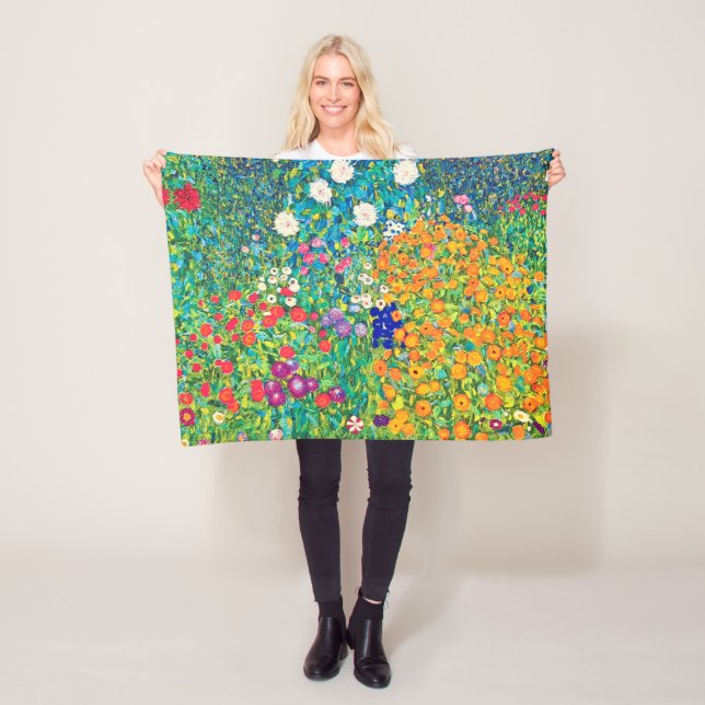 Flower Garden, Gustav Klimt Fleece Blanket (In Situ)