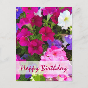 flower garden happy birthday postcard
