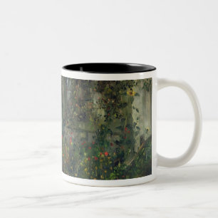 Flower garden in bloom, 1904 Two-Tone coffee mug