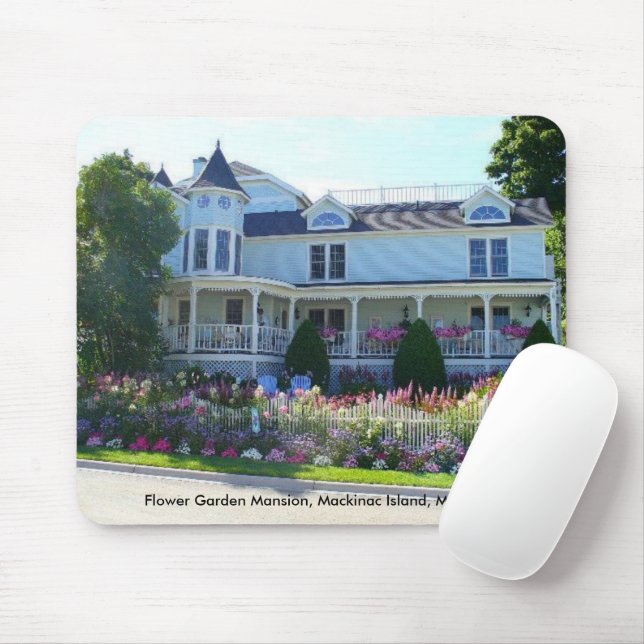 Flower Garden Mansion, Mackinac Island, Michigan Mouse Mat (With Mouse)
