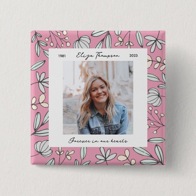 Flower Garden Memorial 15 Cm Square Badge (Front)