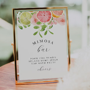 Flower Garden "Mimosa Bar" Bridal Shower Sign