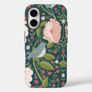 Flower Garden Moris William Floral Bird Botanical iPhone 16 Case