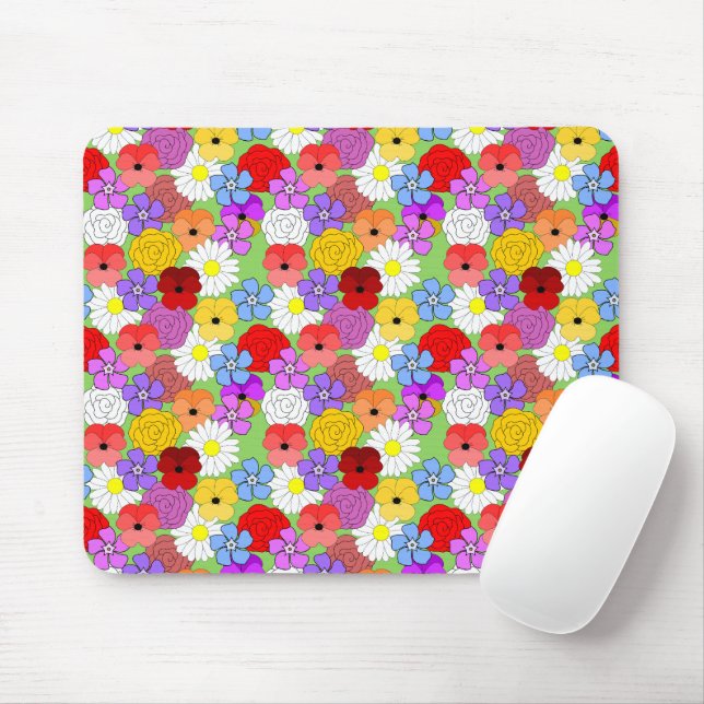 Flower Garden  Mouse Mat (With Mouse)