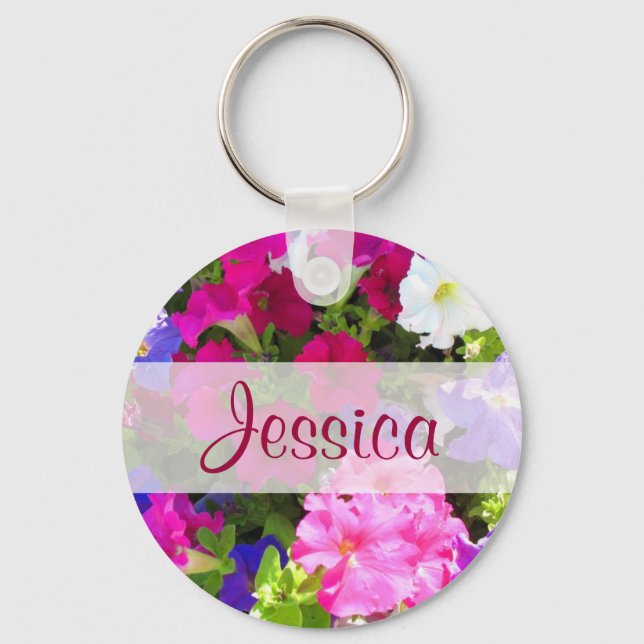 flower garden Name Key Ring (Front)