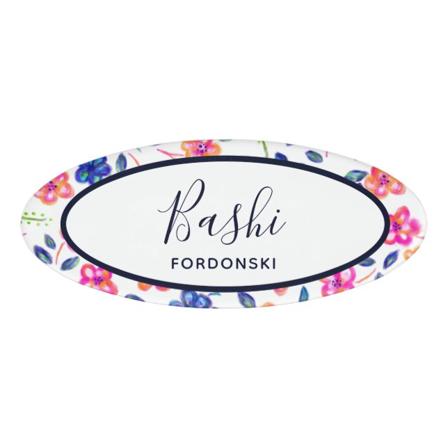 Flower Garden Name Tag (Front)