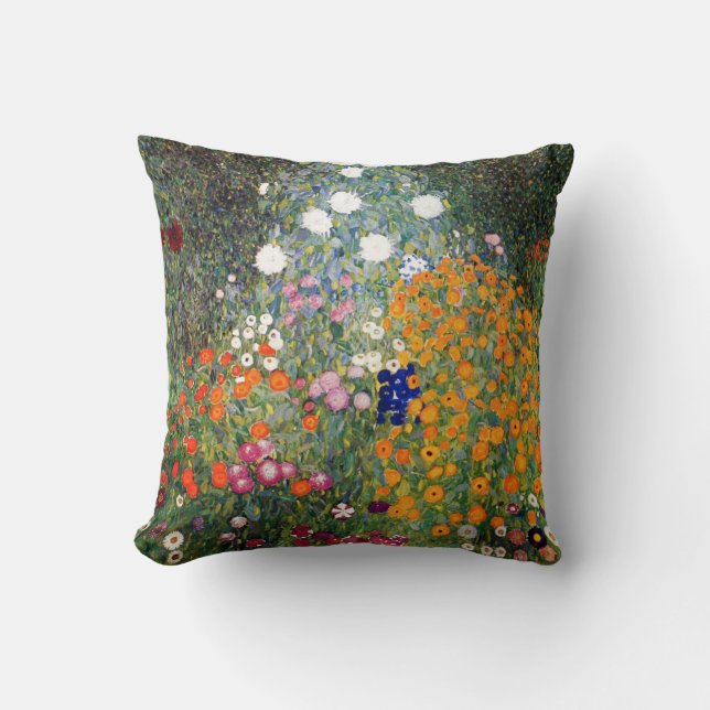 Flower garden painting Gustav Klimt Cushion (Front)