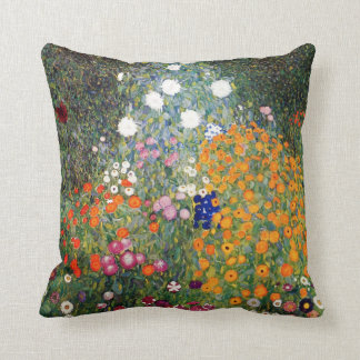 Flower garden painting Gustav Klimt Cushion