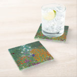 Flower Garden Painting Gustav Klimt Glass Coaster<br><div class="desc">A glass coaster with the fine art painting by the Austrian artist Gustav Klimt (1862-1918),  Bauerngarten or Flower Garden (c. 1906). A colourful depiction of petunias,  asters,  and other flowers in the garden from the Art Nouveau period.</div>