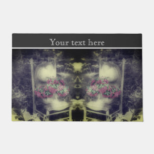 Flower Garden Partial Colour Vintage Personalised Doormat