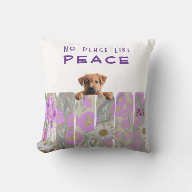 Flower Garden.Peaceful Puppy Hope Cushion (Front)