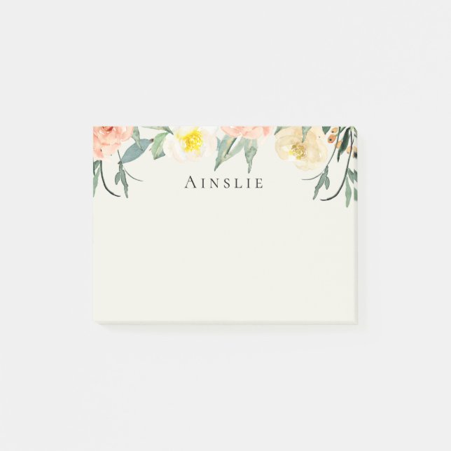 Flower Garden Personalised Post-it Notes (Front)