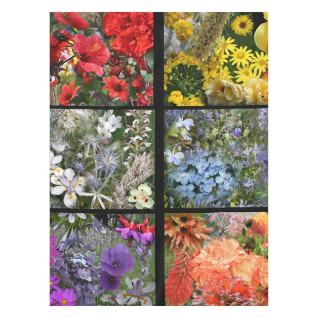 Flower Garden Photo Collage Tablecloth (Front)