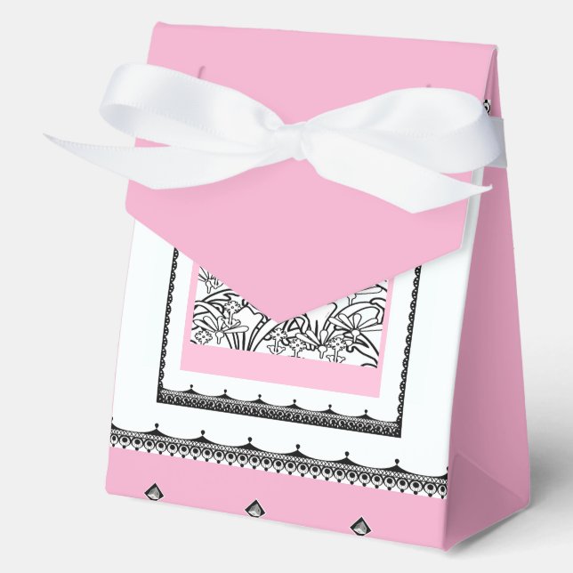 Flower Garden Pink  Favour Box (Front)