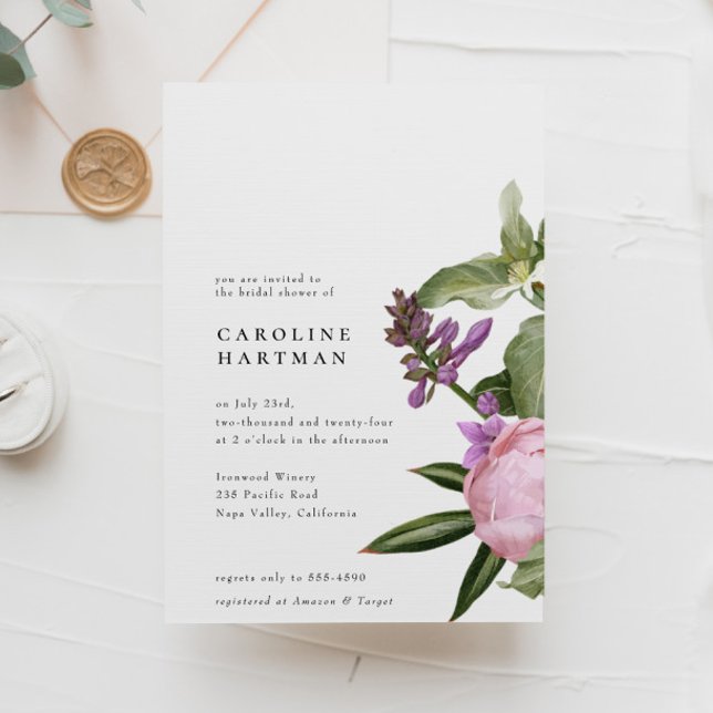 Flower Garden Pink Green Bridal Shower Invitation (Creator Uploaded)