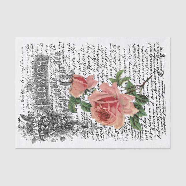 Flower Garden Rose decoupage Tissue Paper (Front)