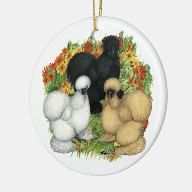 Flower Garden Silkies Ceramic Tree Decoration (Left)