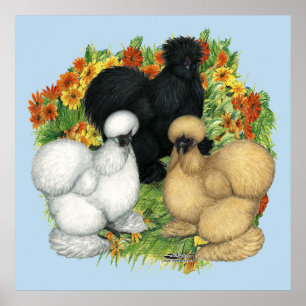 Flower Garden Silkies Poster