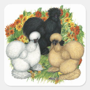 Flower Garden Silkies Square Sticker