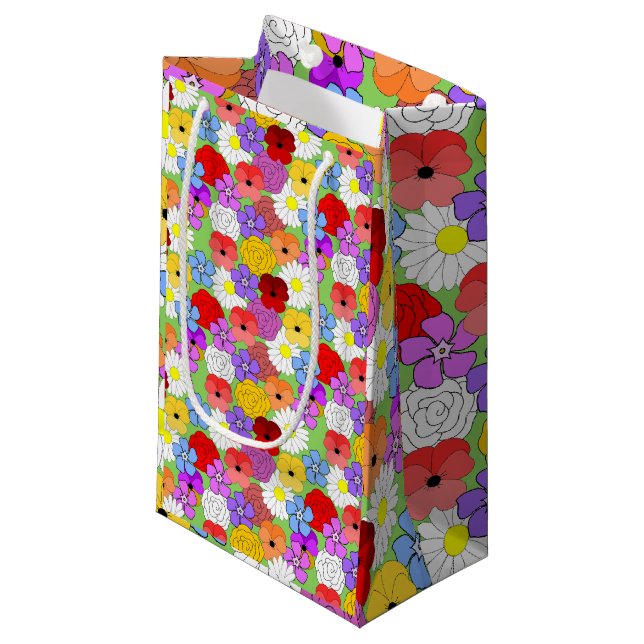 Flower Garden  Small Gift Bag (Front Angled)
