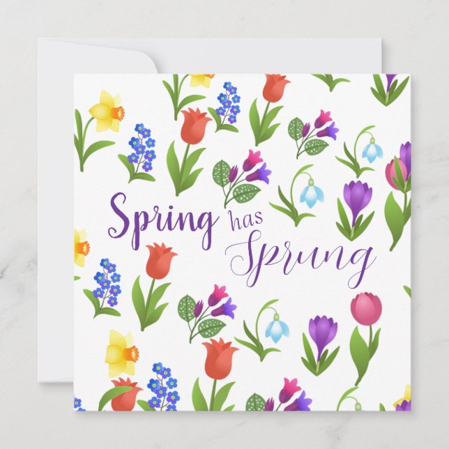 Flower Garden Spring Has Sprung  Invitation (Front)