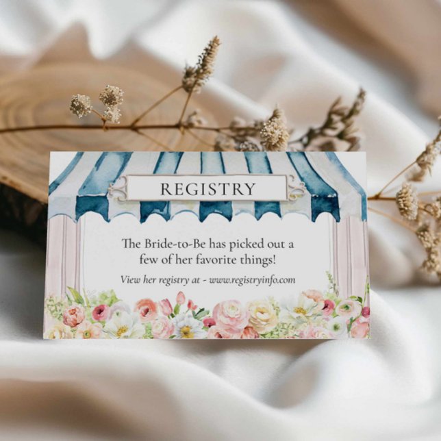 Flower Garden Summer Bridal Shower Registry Enclosure Card (Summer Garden Bridal Shower Registry Card)