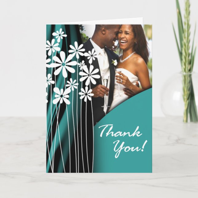 Flower Garden Thank You (dark teal) (Front)