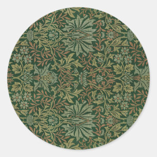 Flower Garden Vintage Ornament Illustration Classic Round Sticker