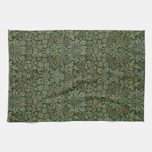 Flower Garden Vintage Ornament Illustration Tea Towel (Horizontal)