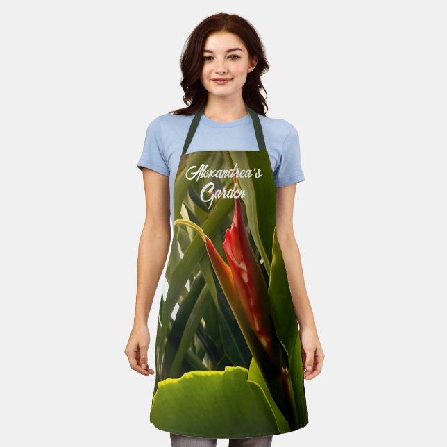  Flower Garden Watercolor Floral Nature Custom Apron (Worn)