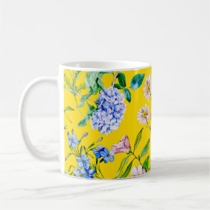 Flower garden watercolor illustration patternpatte coffee mug