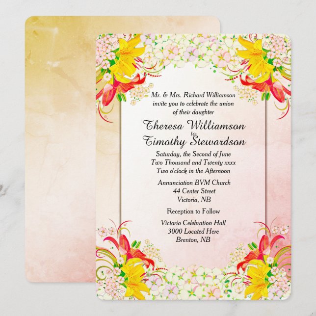 Flower Garden Wedding Invitation (Front/Back)