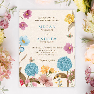 Flower garden wedding invitation