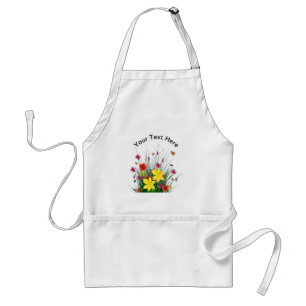 Flower Garden with Your Text White Apron