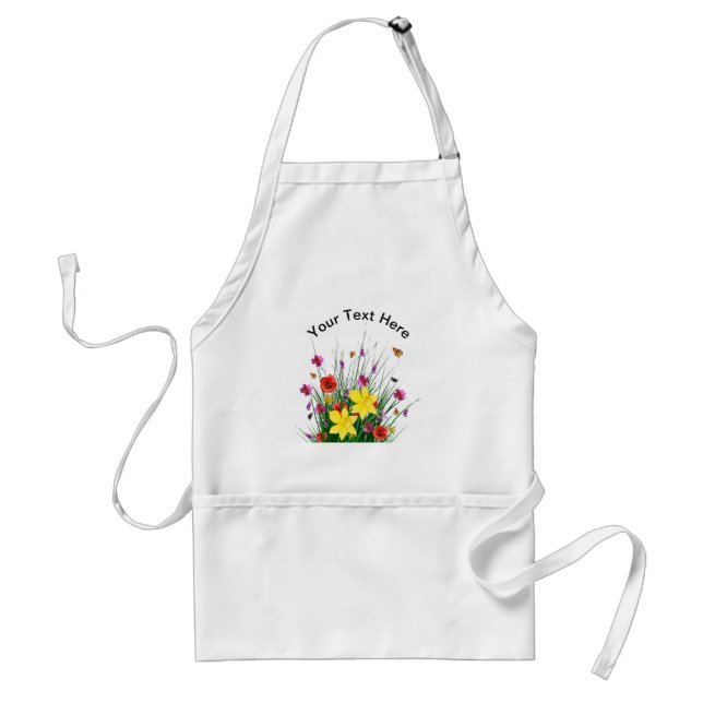 Flower Garden with Your Text White Apron (Front)