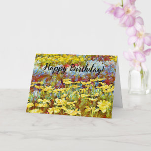 Flower Garden Yellow Flowers Birthday Card