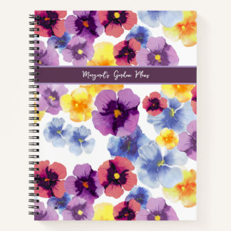 Flower Gardener Colourful Pansy Art Spiral Noteboo Notebook