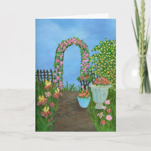 Flower Gardens and Good Wishes Card