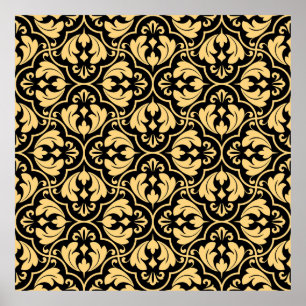 Flower geometric pattern. Seamless vintage backgro Poster