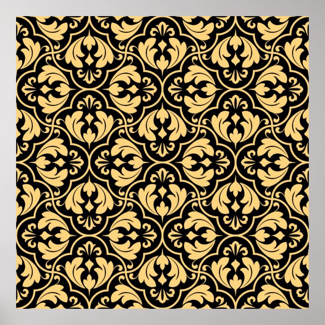 Flower geometric pattern. Seamless vintage backgro Poster (Front)