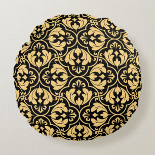 Flower geometric pattern. Seamless vintage backgro Round Cushion