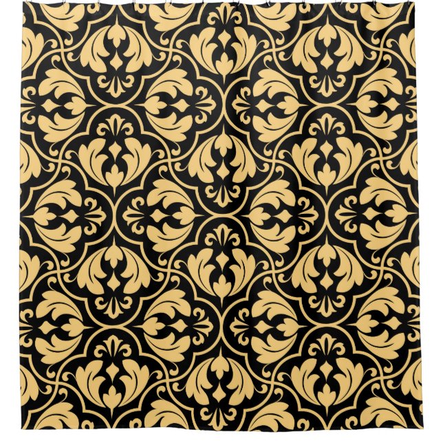 Flower geometric pattern. Seamless vintage backgro Shower Curtain (Front)