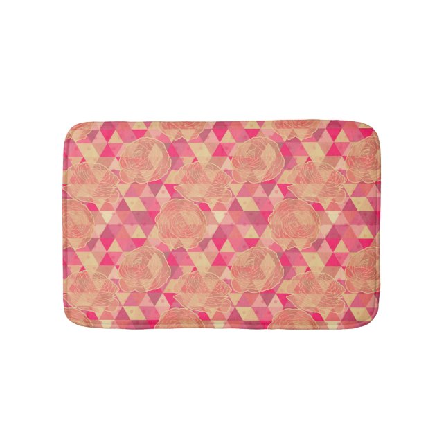 Flower geometrical pattern bath mat (Front)