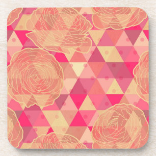 Flower geometrical pattern coaster
