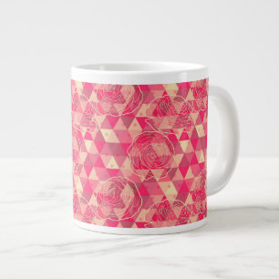 Flower geometrical pattern large coffee mug