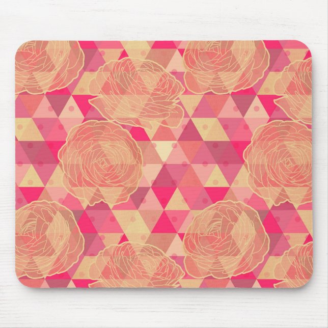 Flower geometrical pattern mouse mat (Front)